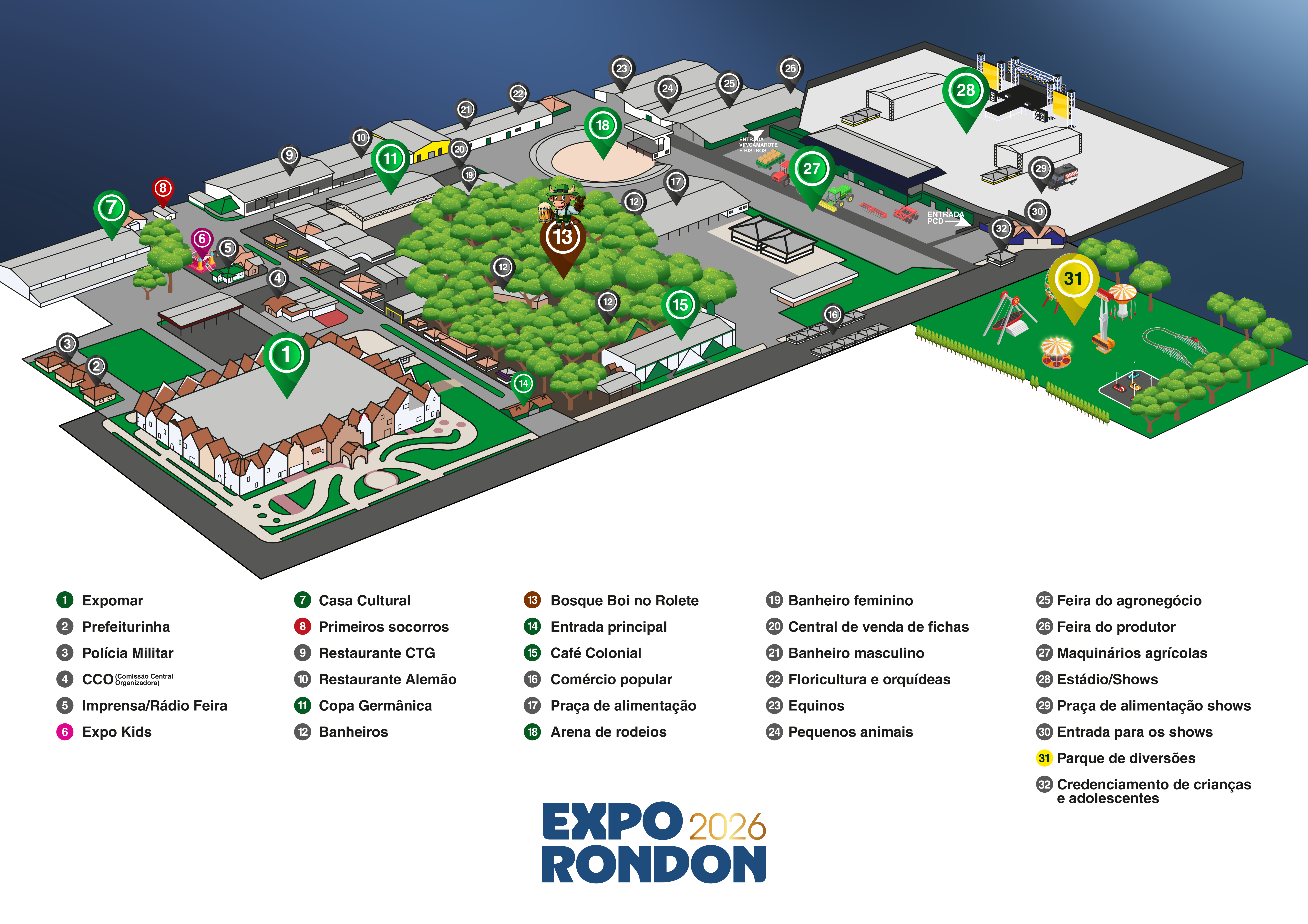 Mapa da Expo Rondon 2026